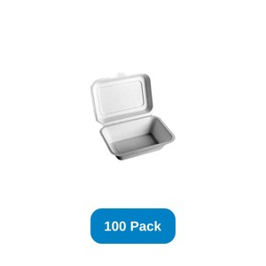 Responsible Products 9" x 6" x 3" Clamshell Single Compartment Sugarcane - Pack of 100 - 1 of 2