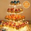 Wikineon 4 Tier Cupcake Stand Acrylic Tower Display with LED Light Premium Holder Dessert Tree Tower for Birthday Cady Bar D¨¦cor Weddings - 4 of 4
