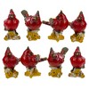 Northlight Cardinal Birds on a Stomp Christmas Figurines - 4.5" - Red - Set of 8 - 2 of 3