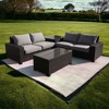 Courtyard Casual St Lucia 4 pc Sectional Set  Includes:  One Left and One Right Sectional Loveseats, One Corner End Table and One Coffee Table - 2 of 2