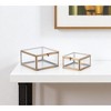 HomeRoots Set of Two Clear And Gold Glass Decorative Keepsake Boxes - 2 of 4