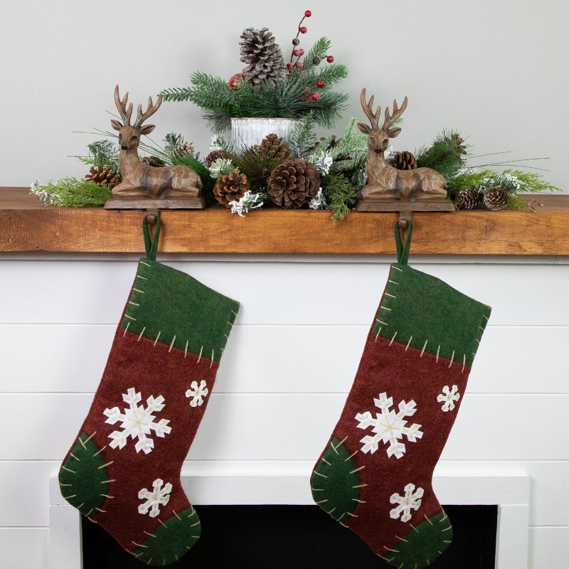 Northlight Set of 2 Brown Reindeer Christmas Stocking Holders 7.25", 2 of 8