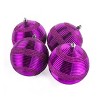 National Tree Company First Traditions Christmas Tree Ornaments, Purple with Glitter Stripes, Set of 6 - image 4 of 4