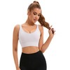 INSPIRE CHIC 2 Pcs Women's U Back V-Neck Padded Workout Crop Top with Built-in Bra Sports Bras - 4 of 4