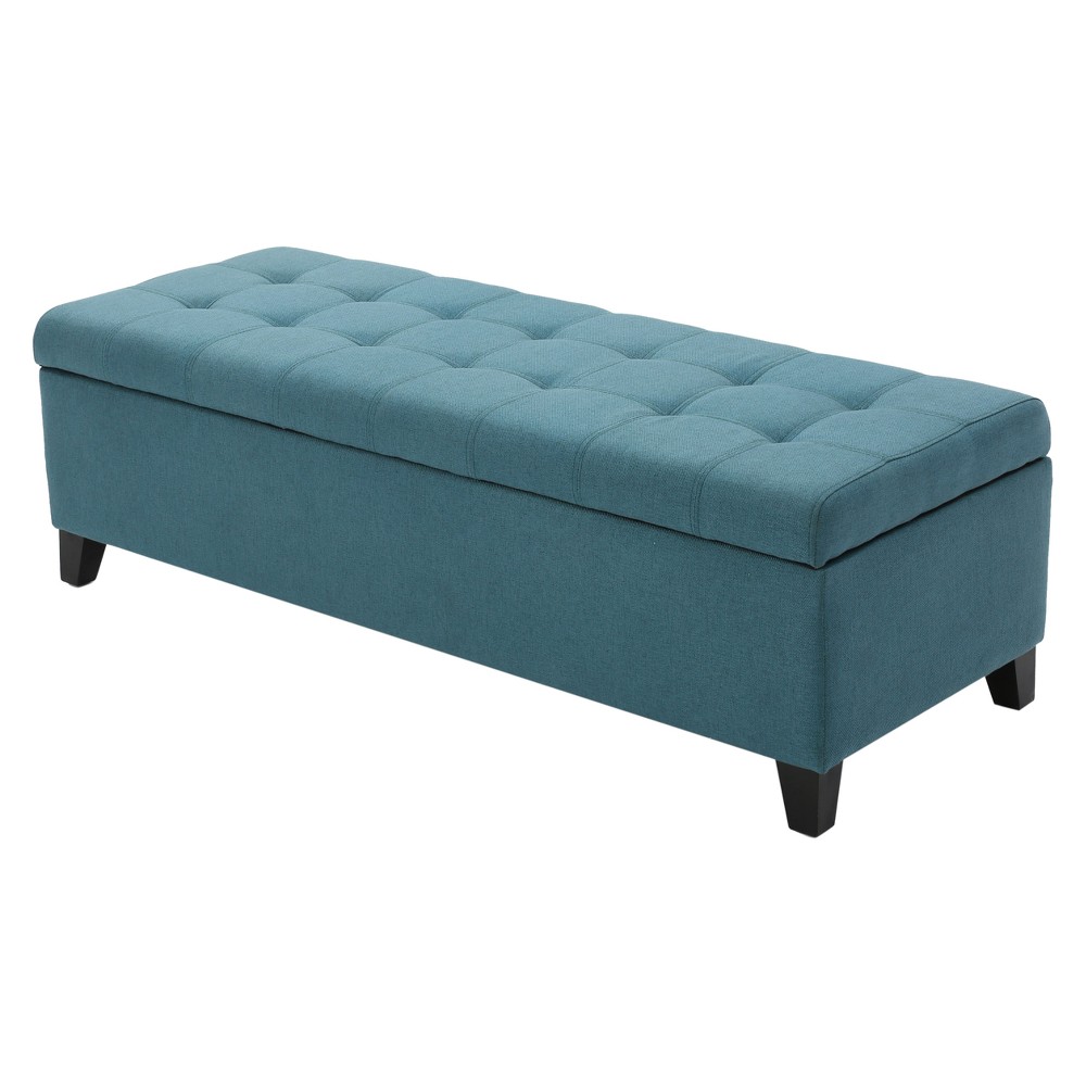 Photos - Pouffe / Bench Mission Storage Ottoman - Dark Teal - Christopher Knight Home