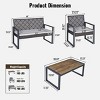 Outdoor Patio Conversation Set with Brown Wicker and Wood Coffee Table, Weather-Resistant Cushions for Backyard or Balcony -3irtyhousy - 4 of 4