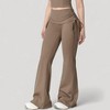 Anna-Kaci Active Women's Drawstring Ruched Waist Flared Leg Pants Stretch Fabric Active Yoga Lounge Bottoms - 3 of 4