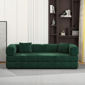Ridstar 78.8 in. W Convertible Sofa Bed with Armrests For Living Room & Bedroom-Green - 1 of 4