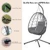 Vynxaria Egg Chair with Stand Indoor Outdoor Swing Chair Patio Wicker Hanging Basket Chair Hammock Chair with Stand for Bedroom Living Room Balcony - 4 of 4