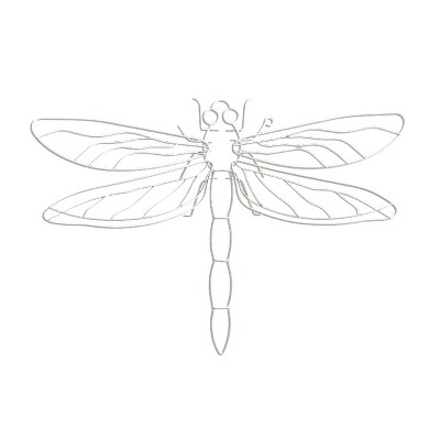 VIP Metal 19.75 in. White Metal Wire Dragonfly Wall Decor