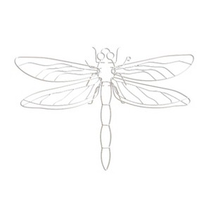 VIP Metal 19.75 in. White Metal Wire Dragonfly Wall Decor - 1 of 2