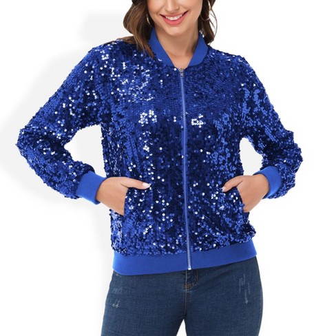 Royal blue sequin jacket store