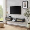 Modern Boho Floating TV Stand for TVs up to 65" with Rattan Doors - Saracina Home - image 2 of 4