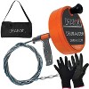 DrainX® Heavy-Duty-Steel Pro Drum Drain Auger, 25 Ft., with Work Gloves and Carrying Pouch in Orange - 2 of 4