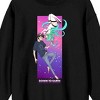 Down to Earth Zaida and Kade upside down on Black Long Sleeve Adult crew neck - 2 of 3