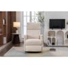 Linen Fabric Swivel Rocking Chair Glider Rocker Recliner Nursery Chair With Adjustable Back and Footrest for Living Room - ModernLuxe - 4 of 4