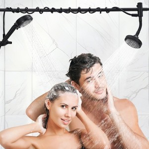Dual Shower Head System – Tandem Shower with Handheld Filter & 7 Spray Settings for Couples (1-Piece, High Pressure) - 1 of 4