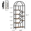 COUCHETA 82" Tall 6-Tier Arched Bookcase - Rustic Wood & Metal Open Shelf Storage Organizer for Living Room, Bedroom, Home Office - 3 of 4