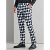 Lars Amadeus Men's Flat Front Straight Leg Argyle Plaid Trousers - image 2 of 4