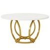 Resenkos Dining Table, Living Room Table,Round Dining Table for 4, Modern 47" Kitchen Table with Metal Base,White & Gold - 2 of 4
