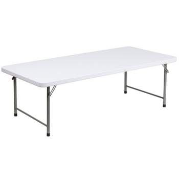 Emma and Oliver 4.93-Foot Kid's Granite White Plastic Folding Activity Table - Play Table
