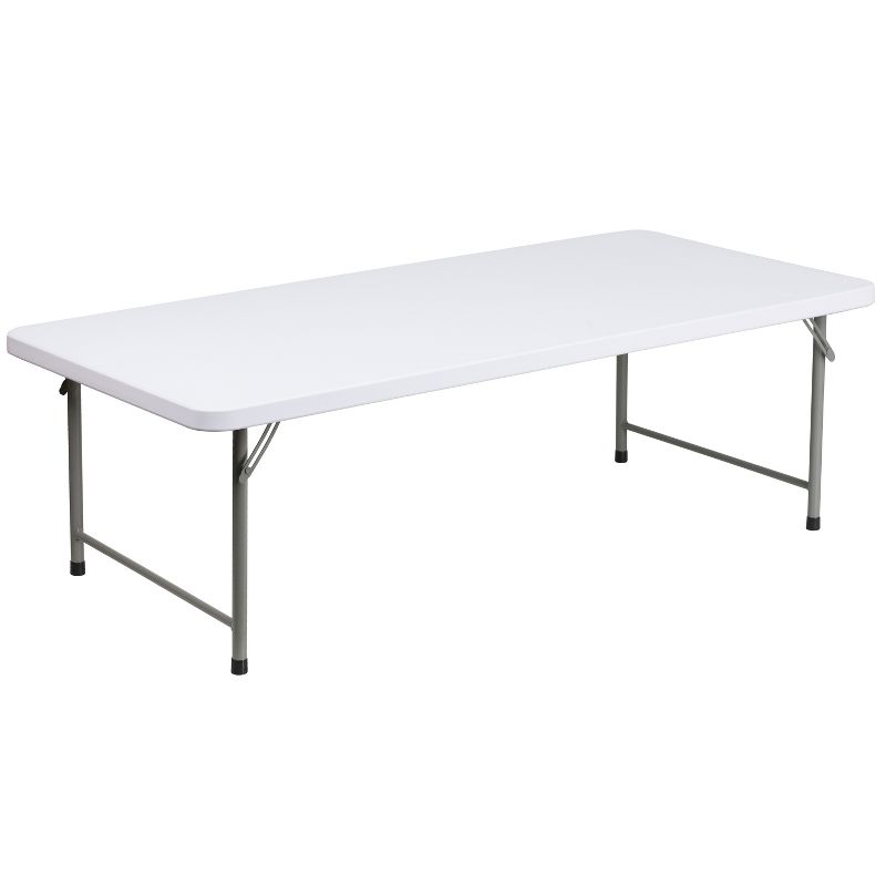 Emma and Oliver 4.93-Foot Kid's Granite White Plastic Folding Activity Table - Play Table, 1 of 10