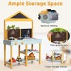 Garvee Wood Outdoor Play Kitchen Set for Toddlers-Realistic Faucet & Sink, Stoves, Chalkboard, Storage Shelf (Yellow) - 3 of 4