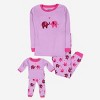Leveret Girls Cotton Pajamas with Matching Doll Outfit – 2 Pack – Ballerina & Elephant - 4 of 4