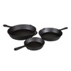Stansport Pre-Seasoned Cast Iron Frying Pans - 3 Piece Set - 2 of 4