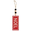 Dicksons Joy, Peace, and Noel Red and White 4 Inch Resin Beaded Hanging Christmas Ornament Set of 3 - 2 of 4