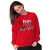 Christmas Puppy Gingerbread Cookie Women Crewneck Sweatshirt Brisco Brands - 4 of 4
