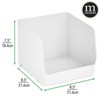 mDesign Linus Open Front Kitchen Plastic Storage Organizer Bin, 4 Pack -  8.5 x 8.5 x 7.5, White