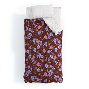 Deny Designs Twin/Twin Extra Long Schatzi Brown Macy Floral Autumn Comforter and Pillow Sham - 1 of 4
