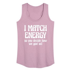 Women's - Instant Message - I Match Energy Graphic Racerback Tank - 1 of 4