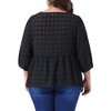 Agnes Orinda Women's Plus Size Winter Fashion 3/4 Puff Sleeve Babydoll Blouses - 4 of 4