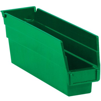 Box Partners Plastic Shelf Bin Boxes 11 5/8" x 2 3/4" x 4" Green 36/Case BINPS101G