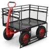 880lbs/1400lbs Steel Garden Dump Cart, Heavy Duty Yard Dump Utility Wagon,Utility Metal Wagon , 10-Inch Wheels Perfect for Garden, Farm, Yard - 2 of 4
