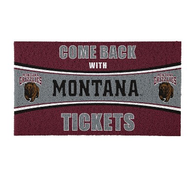Evergreen Come Back with Tickets University of Montana 28" x 16" Woven PVC Indoor Outdoor Doormat