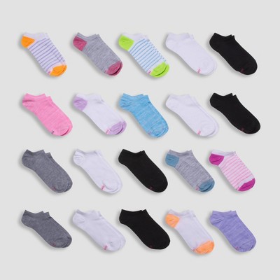 Hanes Premium Girls' 6pk Super Soft No Show Athletic Socks - Colors May  Vary M : Target