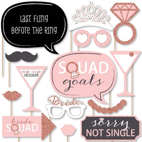 Big Dot Of Happiness Bride Squad - Rose Gold Bridal Shower Or Bachelorette  Party Photo Booth Props Kit - 20 Count : Target