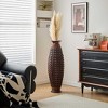AENKYO 37.8-Inch Tall Floor Vase, Modern Beige Artificial Rattan Vase - Large Decorative Vase - 2 of 4
