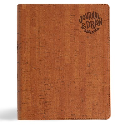 CSB Journal and Draw Bible for Kids, Brown Cork Leathertouch - by  Csb Bibles by Holman (Leather Bound)