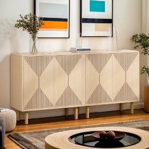 Hommoo Modern Sideboard Buffet, 59" Wood Storage Cabinet with Doors - 1 of 4