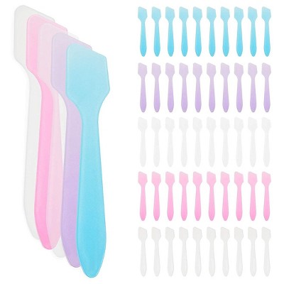 Okuna Outpost 400 Pieces Mini Spatula Set for Makeup, Cosmetic Spatulas (5 Colors, 3.2 x 0.6 In)