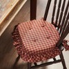 Burgundy Check Ruffled Chair Pad 16.5x18 VHC Brands - 4 of 4