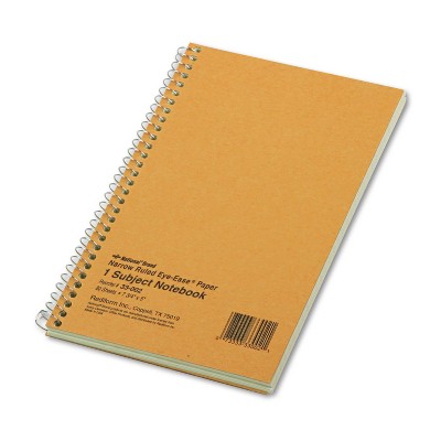National Subject Wirebound Notebook Narrow Rule 5 x 7 3/4 Green 80 Sheets 33002