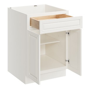 CASAINC 24 in. W x 34.5 in. H x 24 in. D Base Kitchen Cabinet with Drawer and Double Doors – Plywood Frame, Full Overlay, Soft-Close, RTA - 1 of 4