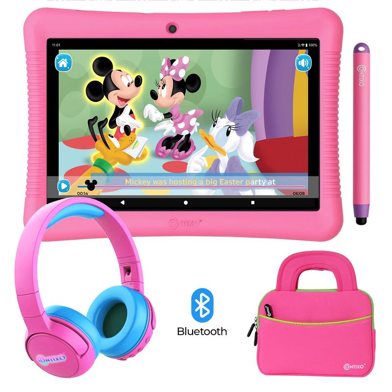 Contixo 10" Kids Tablet 64GB, Includes 80+ Disney Storybooks & Stickers, with Headphones and Bag, (2023 Model), 1 of 7