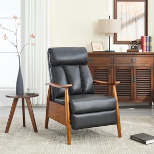Black Wood Frame Armchair, Modern Accent Chair Lounge Chair for Living Room - 1 of 4