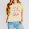 Simply Sage Market Women's Tie Dye Sun Short Sleeve Relaxed Fit Cropped Graphic Tee - M - Butter - 2 of 3